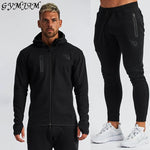 Jogger casual streetwear fashion men's clothing 2019 new men's sportswear trousers + hoodie fitness cotton men's suit