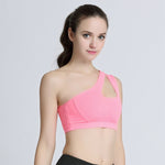One Shoulder Top Solid Sports Bra Sexy Women Fitness Yoga Bras Gym Padded Sport Top Athletic Underwear Workout Running Clothing