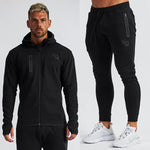 Jogger casual streetwear fashion men's clothing 2019 new men's sportswear trousers + hoodie fitness cotton men's suit