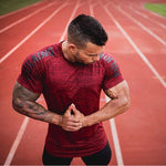 New Compression T-shirt Jogger Sporting Skinny Tee Shirt Male Gyms Fitness Bodybuilding Workout grey red Tops Crossfits Clothing