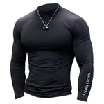 Men Gyms Fitness T-shirt Compression Skinny Bodybuilding t shirt Muscle autumn Male Casual Workout Tee Tops Brand Clothing
