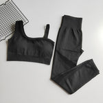 Yoga Pants Women Seamless Fitness Clothing Sportswear Woman Gym Leggings Padded Push-up Strappy Sports Bra Sports Set Tracksuit