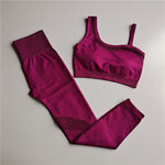 Yoga Pants Women Seamless Fitness Clothing Sportswear Woman Gym Leggings Padded Push-up Strappy Sports Bra Sports Set Tracksuit