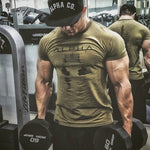 2019 Men Camouflage Sport Training Cotton T-shirt Short Sleeve Male Casual Man Gym Running Fitness Slim Tees Tops Clothing
