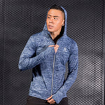 New Winter Autumn Hoodies Sport Shirt Men Hat Zipper Running Jackets Fitness Gym Sports Clothing Sport Top Men's Sportswear 2020