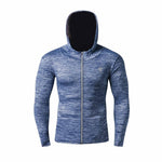 New Winter Autumn Hoodies Sport Shirt Men Hat Zipper Running Jackets Fitness Gym Sports Clothing Sport Top Men's Sportswear 2020