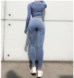 Seamless Gym Clothing Women Gym Yoga Set Fitness Workout Sets Yoga Top And Athletic Legging Women's Sportswear Suit