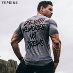 YEMEKE, nueva Camiseta de algodón de manga corta para hombre, camiseta informal de verano a la moda para gimnasios, camiseta de culturismo para hombre, camisetas ajustadas, ropa
