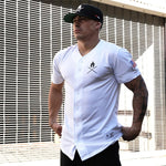 2018 New summer men T shirt Fitness Short sleeve Shirts Cotton Casual Slim Tee tops clothing size M-XXL